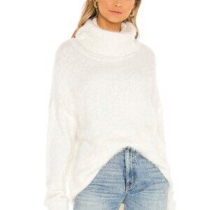 Show Me Your MuMu Fatima Turtleneck Sweater White Knit Oversized Sweater